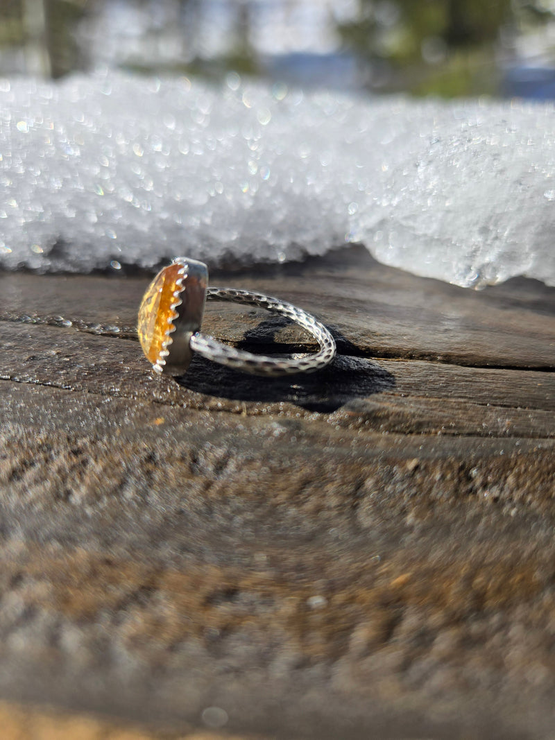 Rose Cut Citrine Ring - Alpine Lily Jewelry & Designs