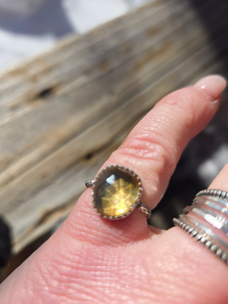 Rose Cut Citrine Ring - Alpine Lily Jewelry & Designs