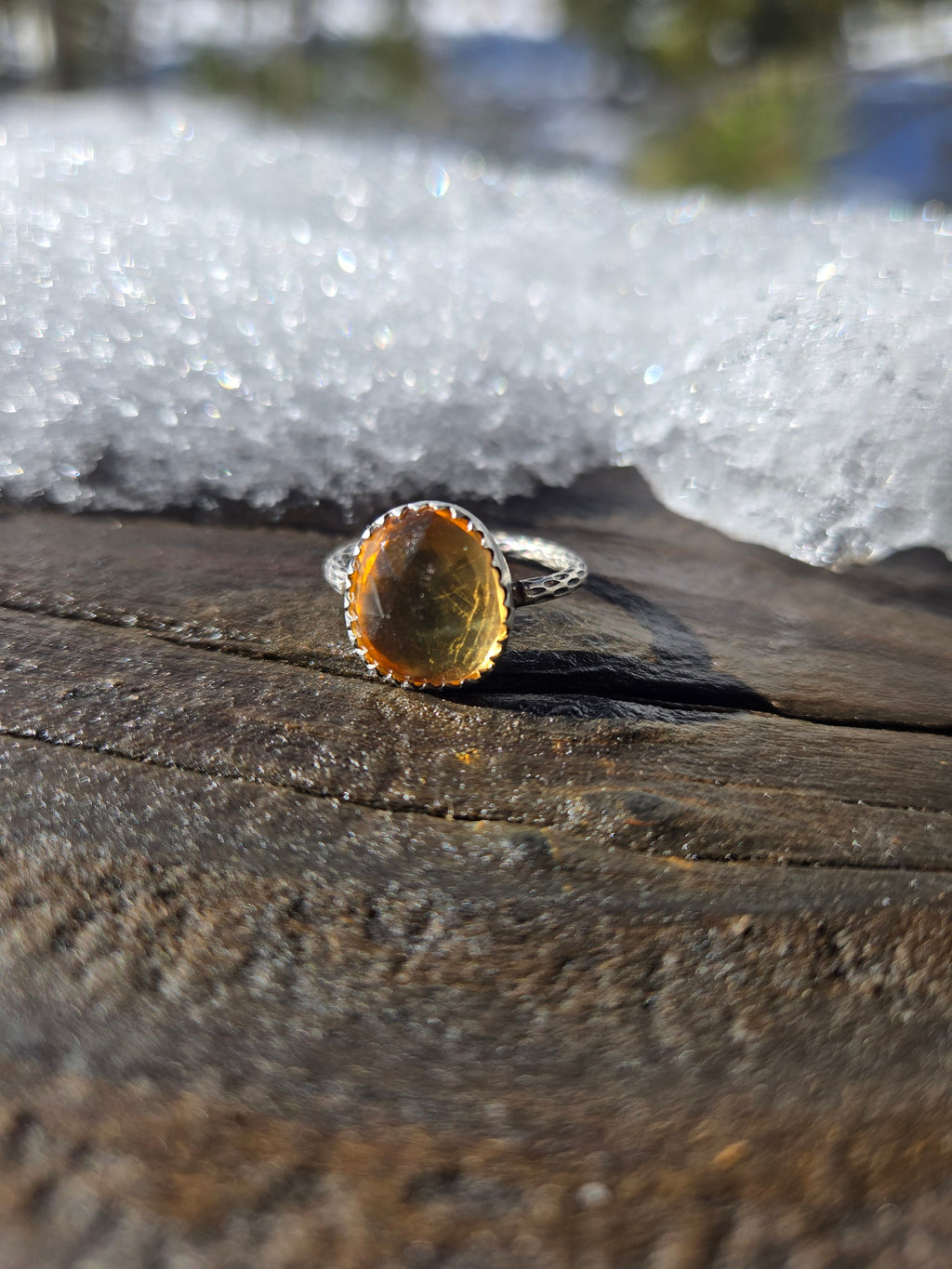 Rose Cut Citrine Ring - Alpine Lily Jewelry & Designs