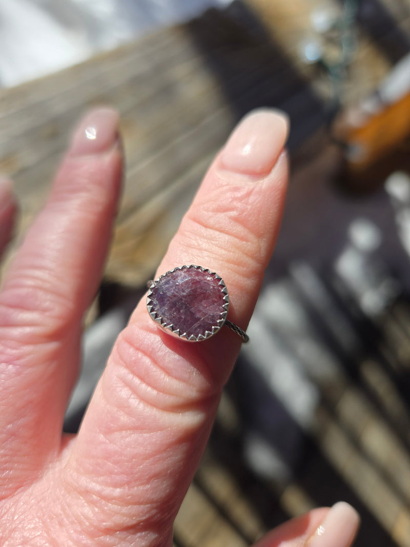 Rose Cut Corundum Ring - Alpine Lily Jewelry & Designs